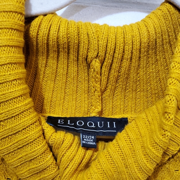 Eloquii Honeycomb Turtleneck Sweater Dress Gold Mustard Size 22/24 - Picture 5 of 6
